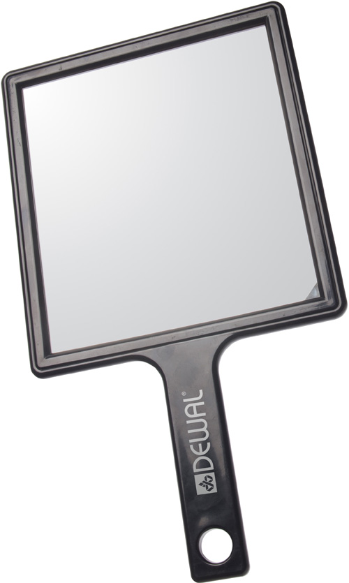MR-052 Зеркало заднего вида черное с ручкой (21,5 х 23,5 см) DEWAL.