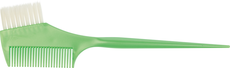 JPP049-1green Кисть для окрашивания DEWAL,зеленая с расческой, с белой прямой щетиной,узкая 45мм