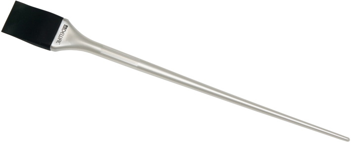 JPP149 Кисть-лопатка DEWAL для окрашивания прядей, силиконовая, черная с белой ручкой, узкая 22 мм
