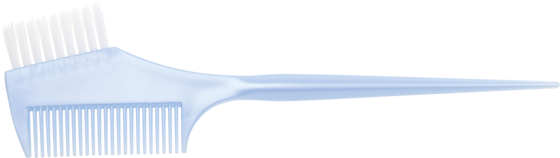 JPP049D-1blue Кисть для окрашивания DEWAL, голубая, с расческой, с белой прямой щетиной, узкая 45мм