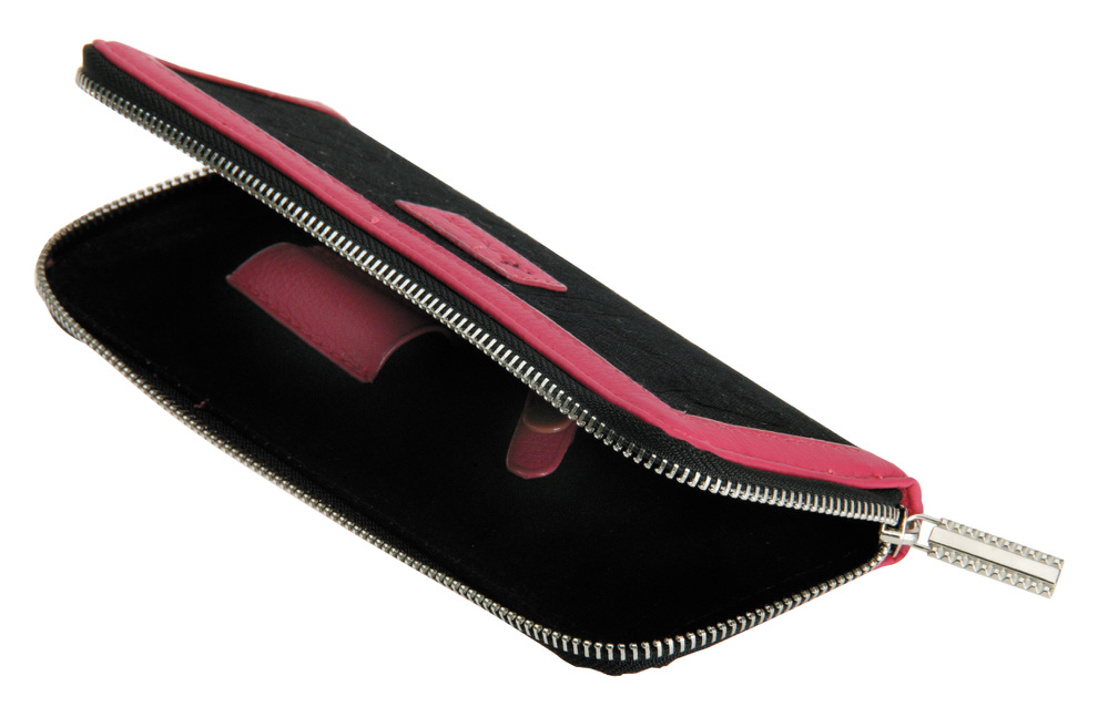 GPT006A Футляр для ножниц DEWAL,полимерный материал,одинарный,черно-розовый 9*21см